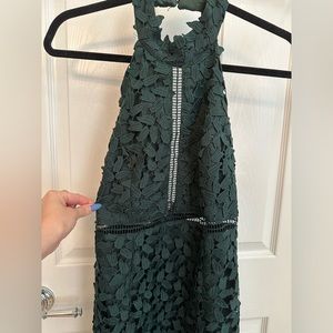 Bardot Gemma Halter Lace Sheath Dress: Emerald Green